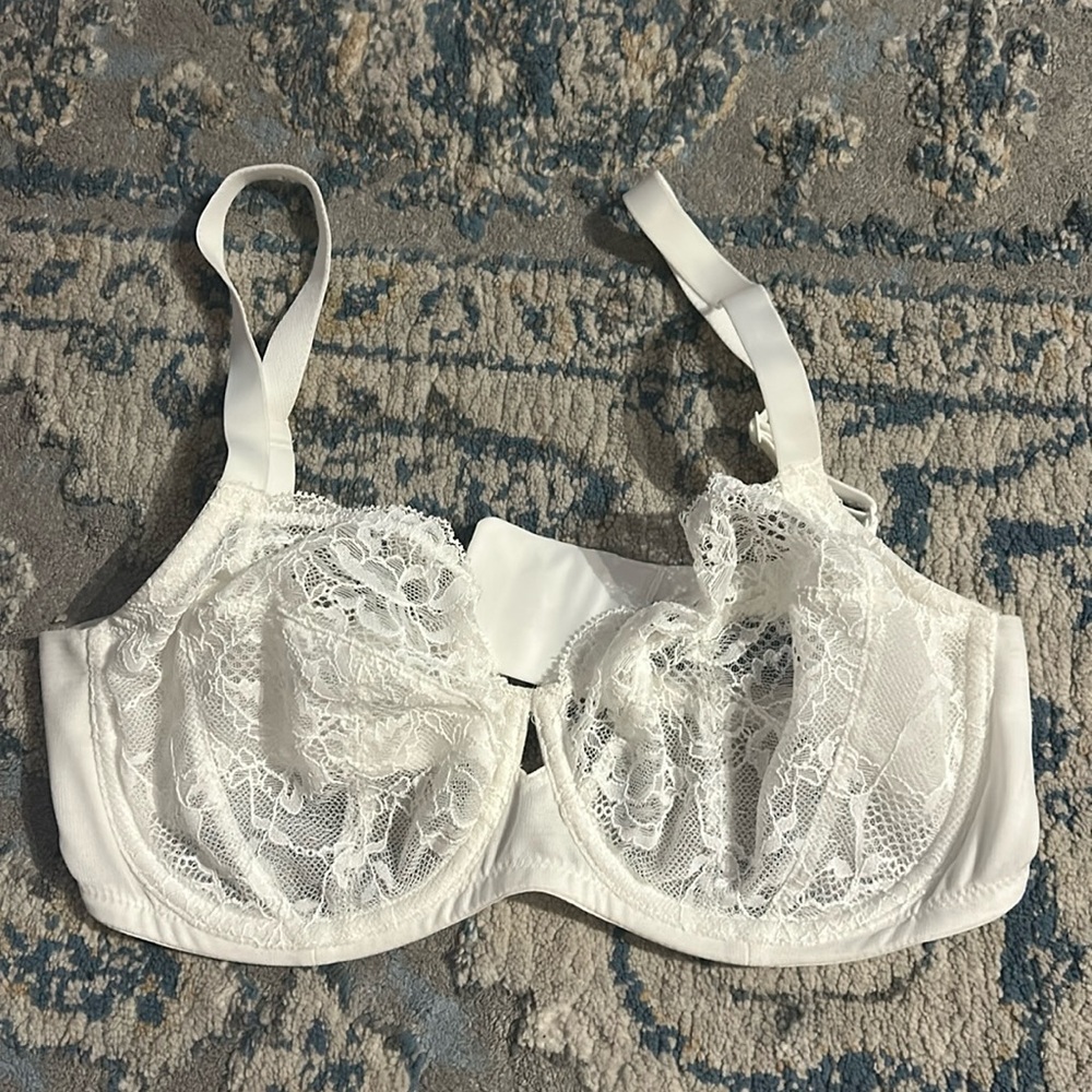 White lace Victoria Secret bra